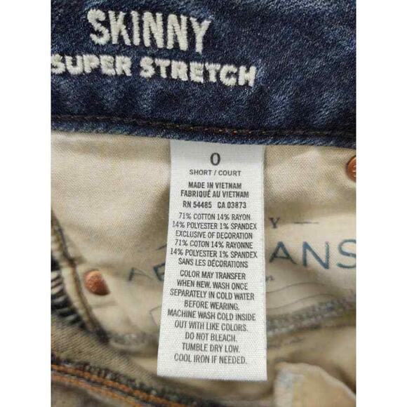 American Eagle super stretch dark wash ankle skinnies in size 0 - Picture 4 of 4